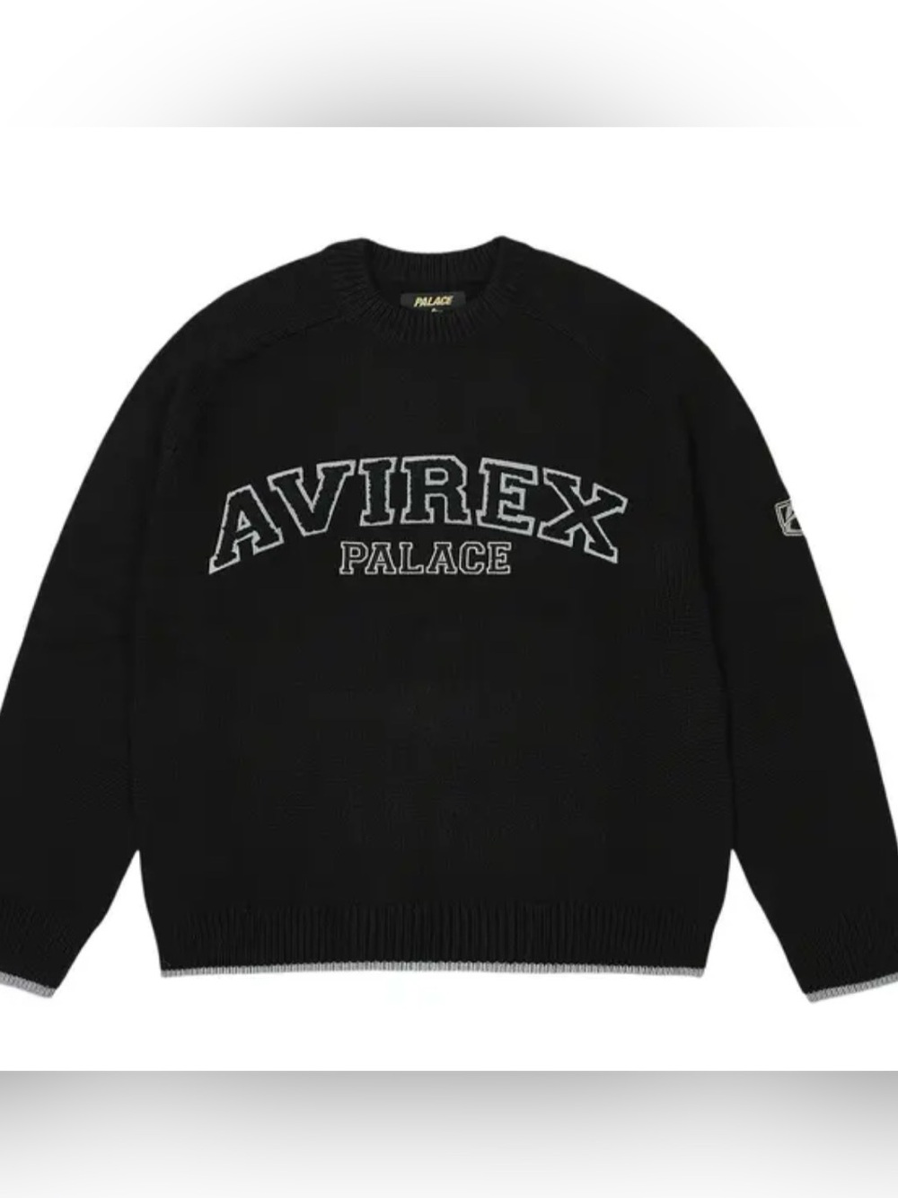 Palace Avirex Knit Black Sweater NWT Mens Large Winter 24 Skater Cashmere Wool